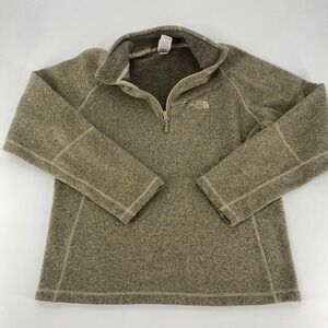 The‎ North Face Mens Fleece Pullover Quarter Zip Sweater Khaki Green Size S P